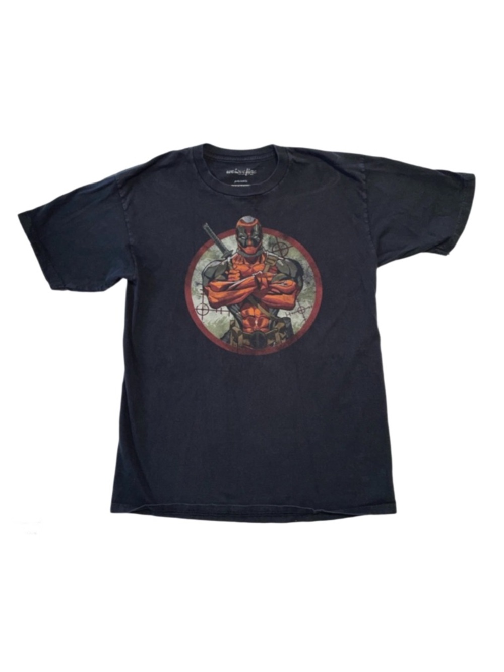 MARVEL Men's Black Deadpool Short Sleeve Shirt Size Large